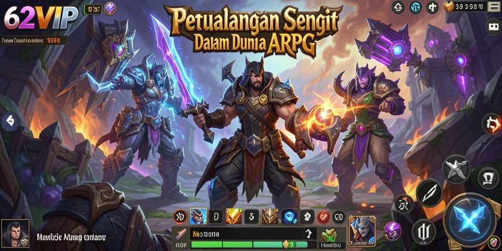Screenshot dari gameplay ARPG yang mendebarkan di 62VIP.