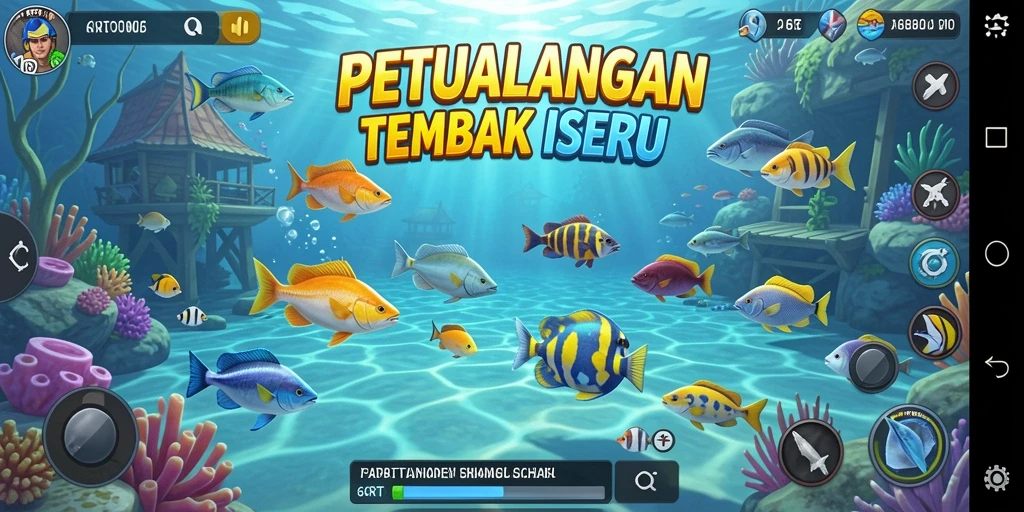 Tampilan gameplay 6RT menembak ikan yang penuh aksi.