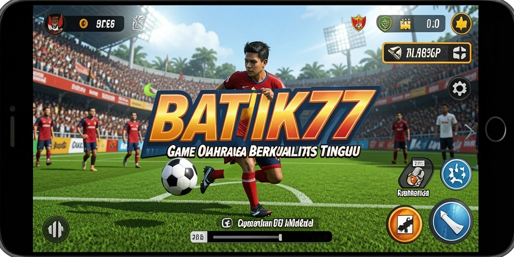 Screenshot utama menampilkan aksi mendebarkan dalam game olahraga.