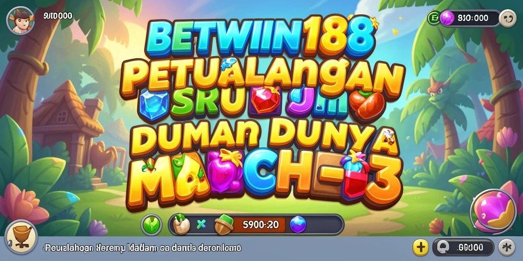 Tangkapan layar BETWIN188 menunjukkan gameplay Match-3 yang penuh warna dan tantangan.