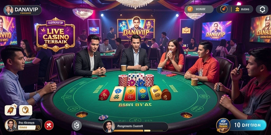 Tampilan gameplay Live Casino yang menarik dan interaktif di DANAVIP.