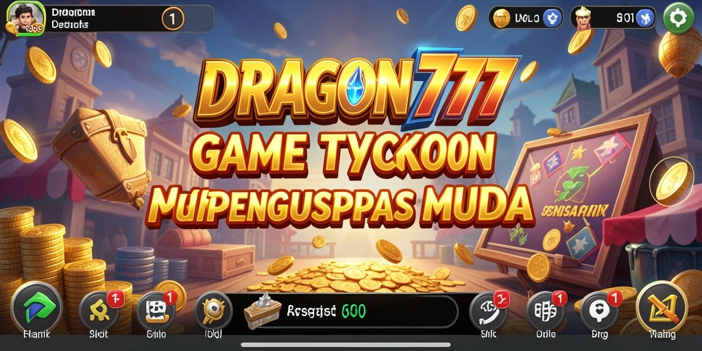 Screenshot gameplay menampilkan pengelolaan bisnis di DRAGON777.