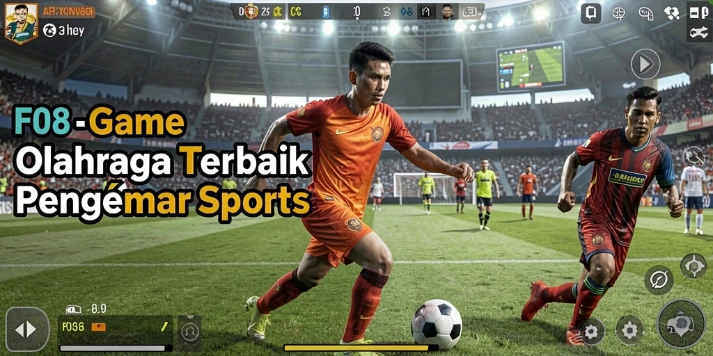 Tampilan gameplay F08 yang seru dan penuh aksi olahraga.