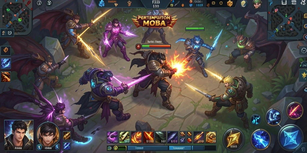 Screenshot FB333 yang menampilkan aksi seru dalam permainan MOBA.