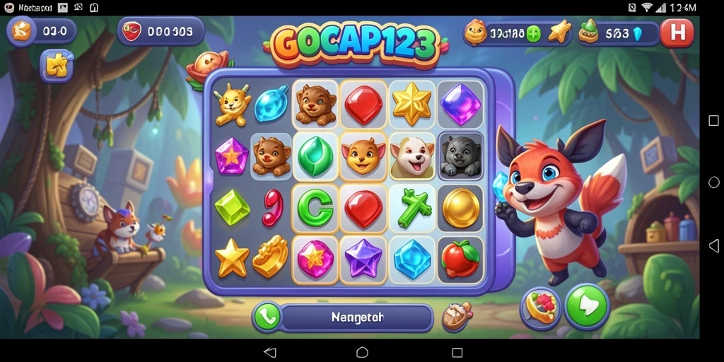 Screenshot GOCAP123 menampilkan gameplay seru mencocokkan objek.
