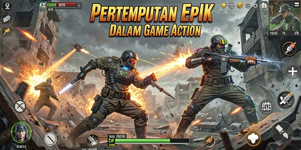 Screenshot ID678 menampilkan aksi pertempuran yang mendebarkan dalam game Action.
