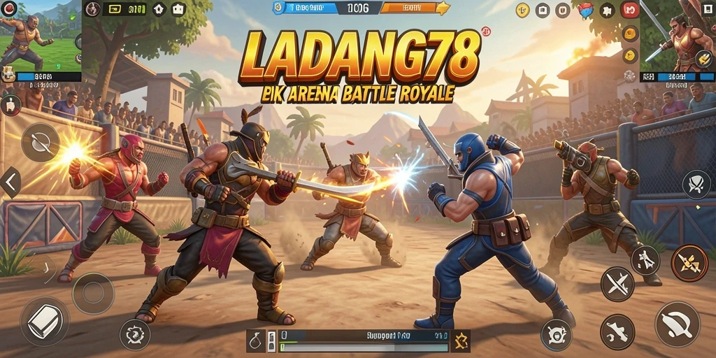 Gameplay menegangkan di LADANG78 dengan aksi Battle Royale.