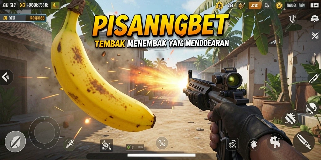 Screenshot PISANGBET menunjukkan aksi tembak-menembak yang intens.