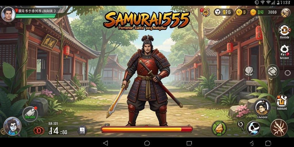 Tampilan gameplay menarik dari SAMURAI555 yang menyenangkan.