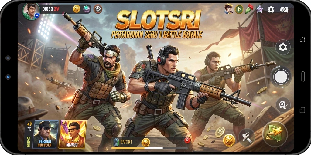 Gameplay intens dalam pertarungan Battle Royale di SLOTSRI.