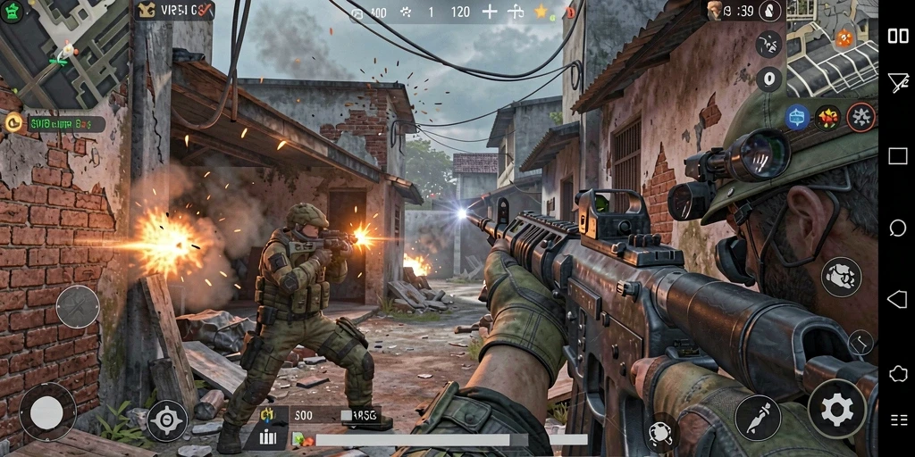 Screenshot menampilkan aksi seru gameplay FPS di SVIP5.