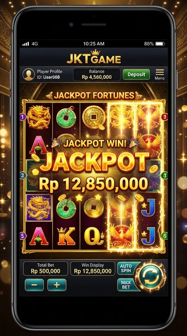 Tampilan antarmuka jktgame yang sederhana dan mudah dipahami.
